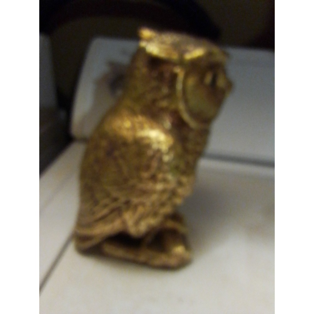 VTG Lenwil Ardalt Original Japan MCM Beautiful Gold Owl w Blue Eyes Marked 6778 - Picture 6 of 10